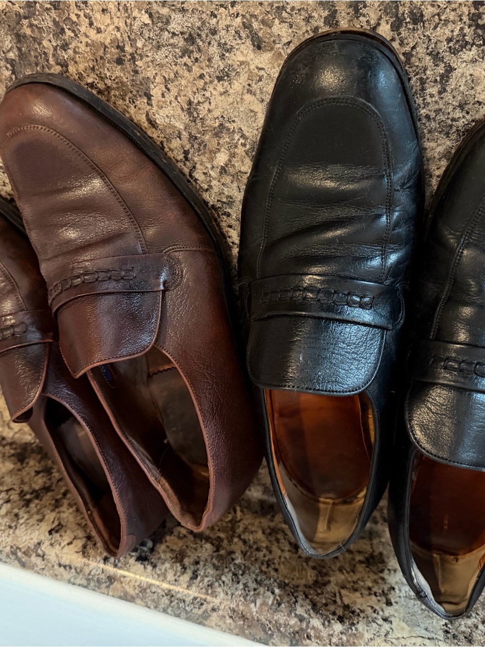 Florsheim Men’s Leather Slip-On Loafers in Black and Brown - Picture 3 of 4